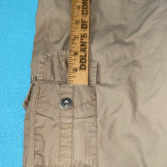GLORIA VANDERBILT cargo cotton crop pants 9 pockets tan size 14 - Picture 13 of 15